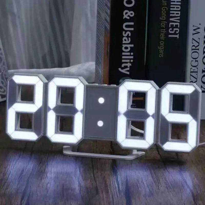 3D Digital Wall Clock Decoration for Home Glow Night Mode