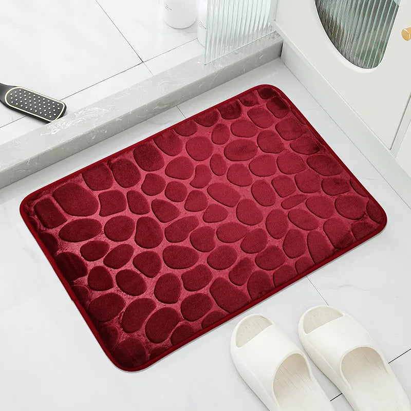 Anti-Slip Cobblestone Bathroom Mat – Soft, Safe & Water-Absorbent!