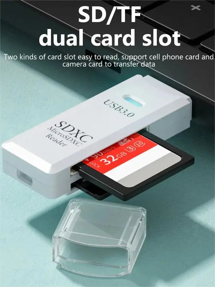 Multi Functional 2-in-1 High-speed USB 3.0/2.0 Card Reader Supports TF+SD