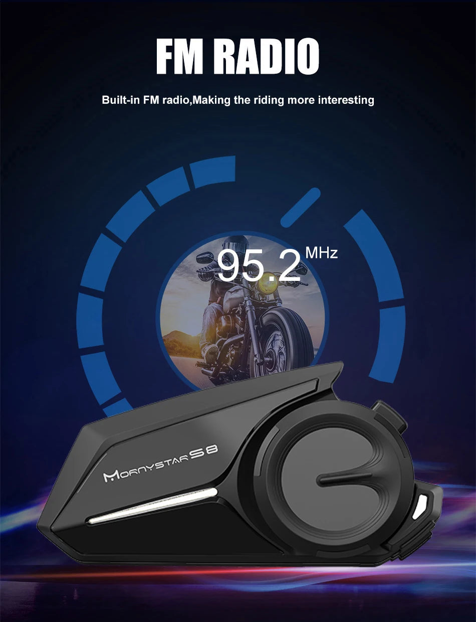 Mornystar S8 Bluetooth Motorcycle Helmet Intercom
