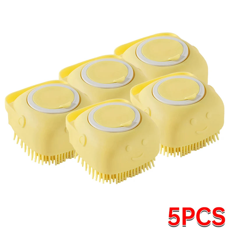 Soft Silicone Pet Bath Brush – Wash & Massage in One!