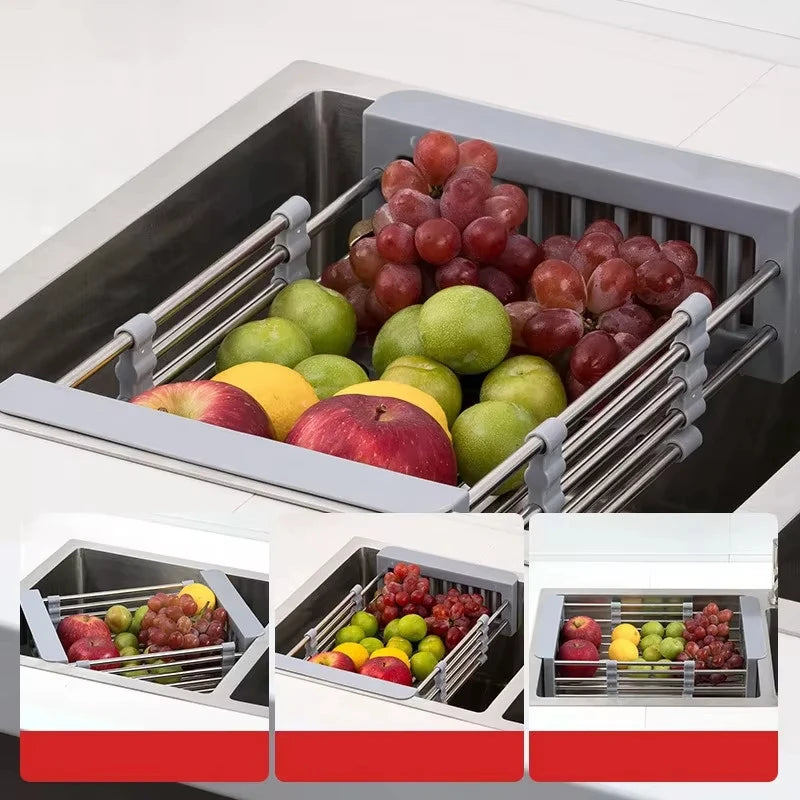 Extendable Stainless Steel Sink Rack – Dry, Rinse & Store