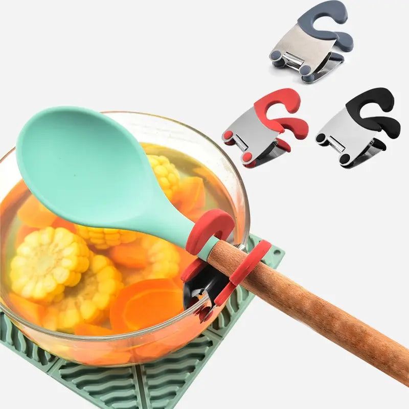 Stainless Steel Pot Clip – Spoon Rest & Anti-Scald Holder