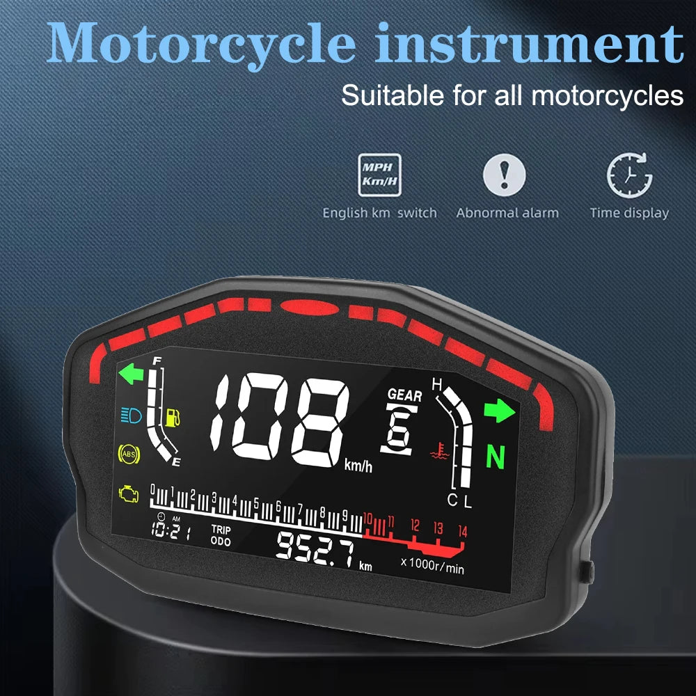 Retro LCD Motorcycle Digital Speedometer Universal