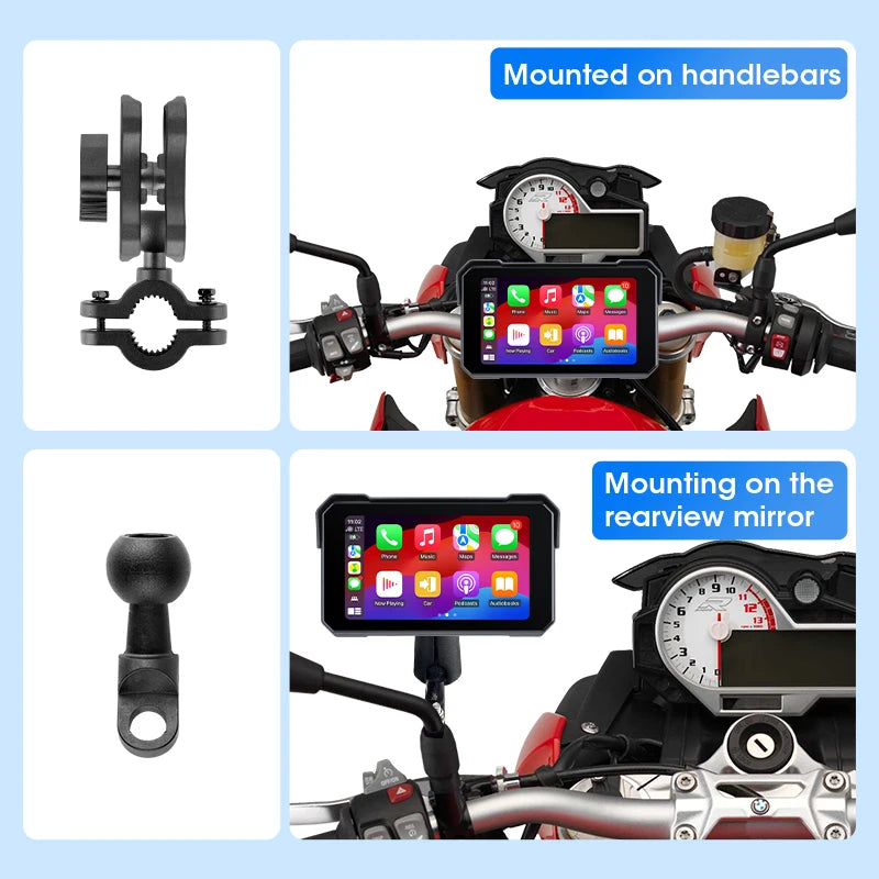 5" Motorcycle GPS CarPlay Android Auto Screen
