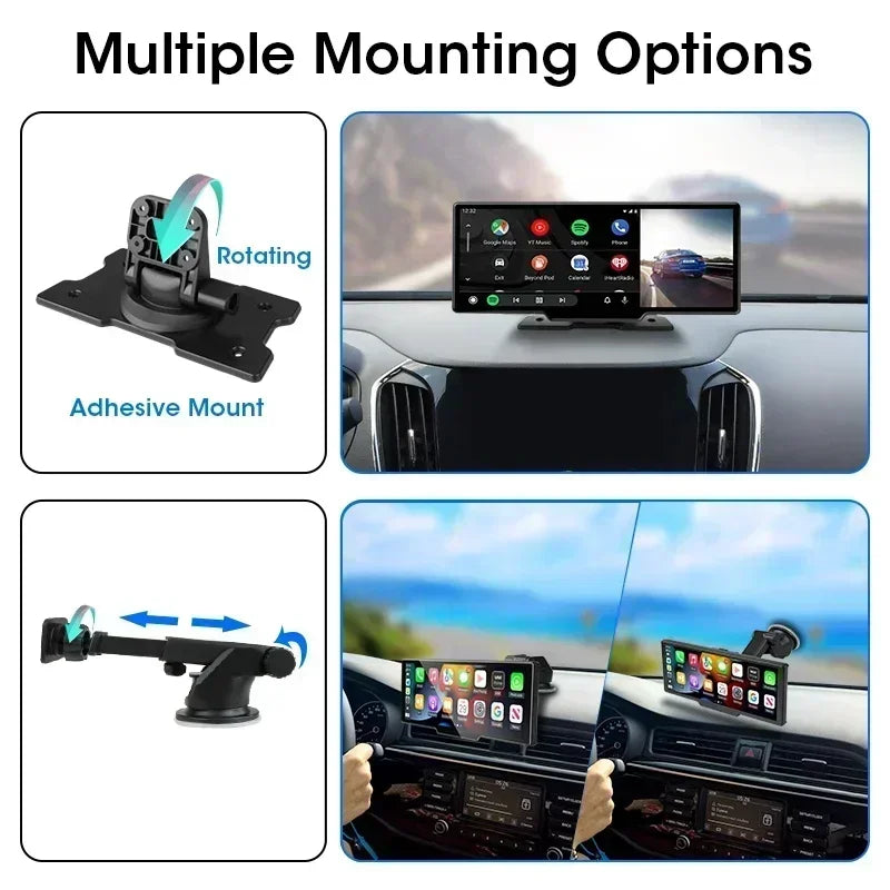10.26'' 4K Dash Cam with Carplay & Android Auto