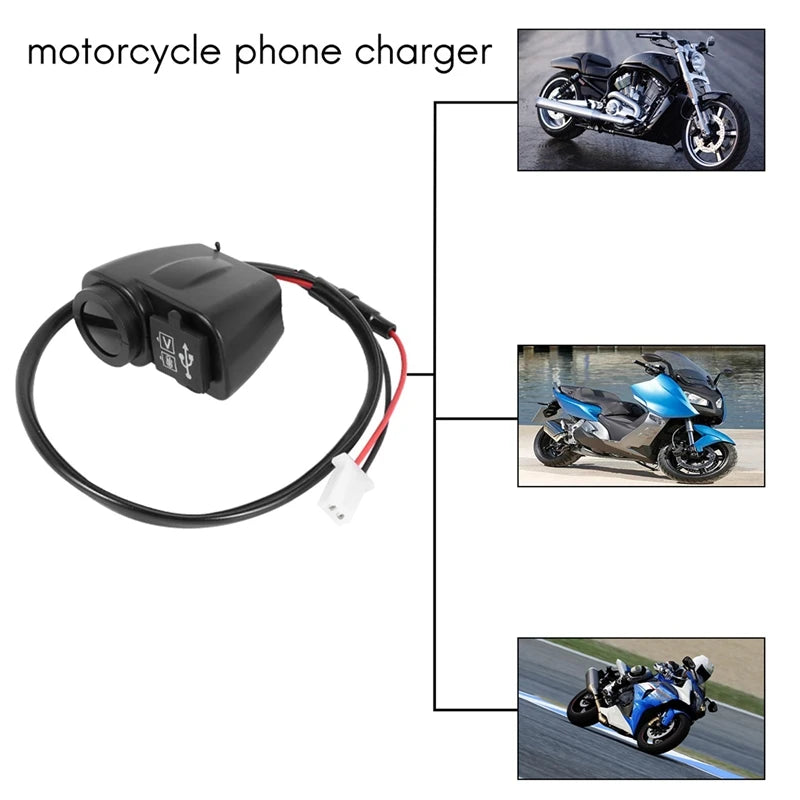 2X 12V to 5V Motorcycle USB Charger with Voltmeter