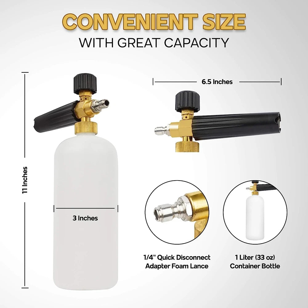 1L Adjustable Snow Foam Lance – Thick Foam, Deep Clean!