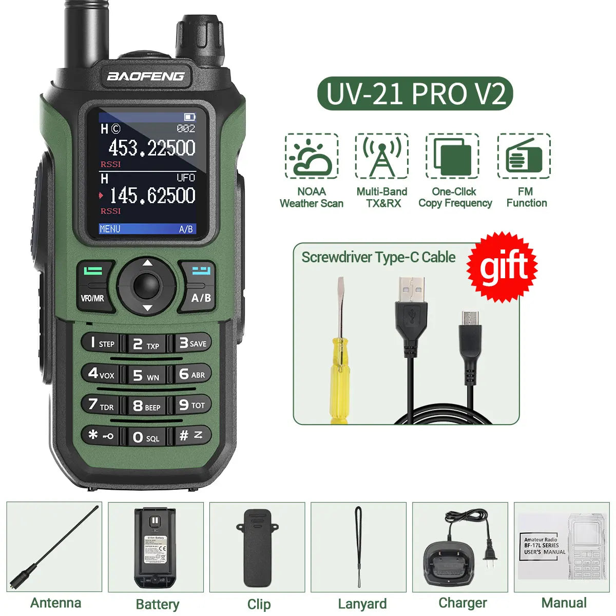 Baofeng UV-21 Pro V2 Waterproof Long-Range Radio