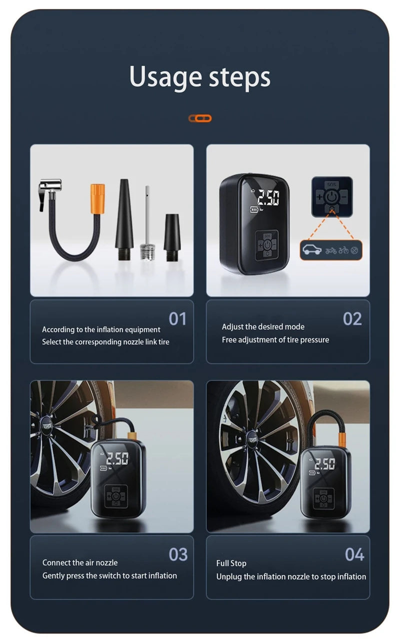 Wireless Car Air Compressor Air Pump