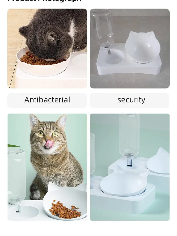2-in-1 Tilted Pet Bowl & Water Feeder – Eat Smart, Drink Easy!