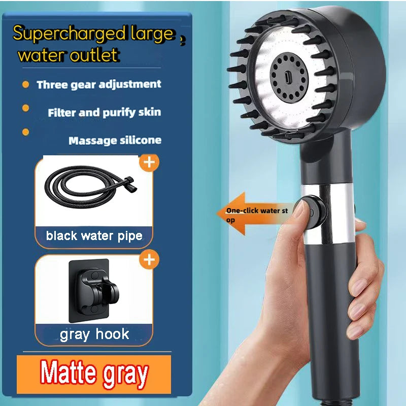 4 Modes Shower High Pressure Massage Shower Head With Filter Element