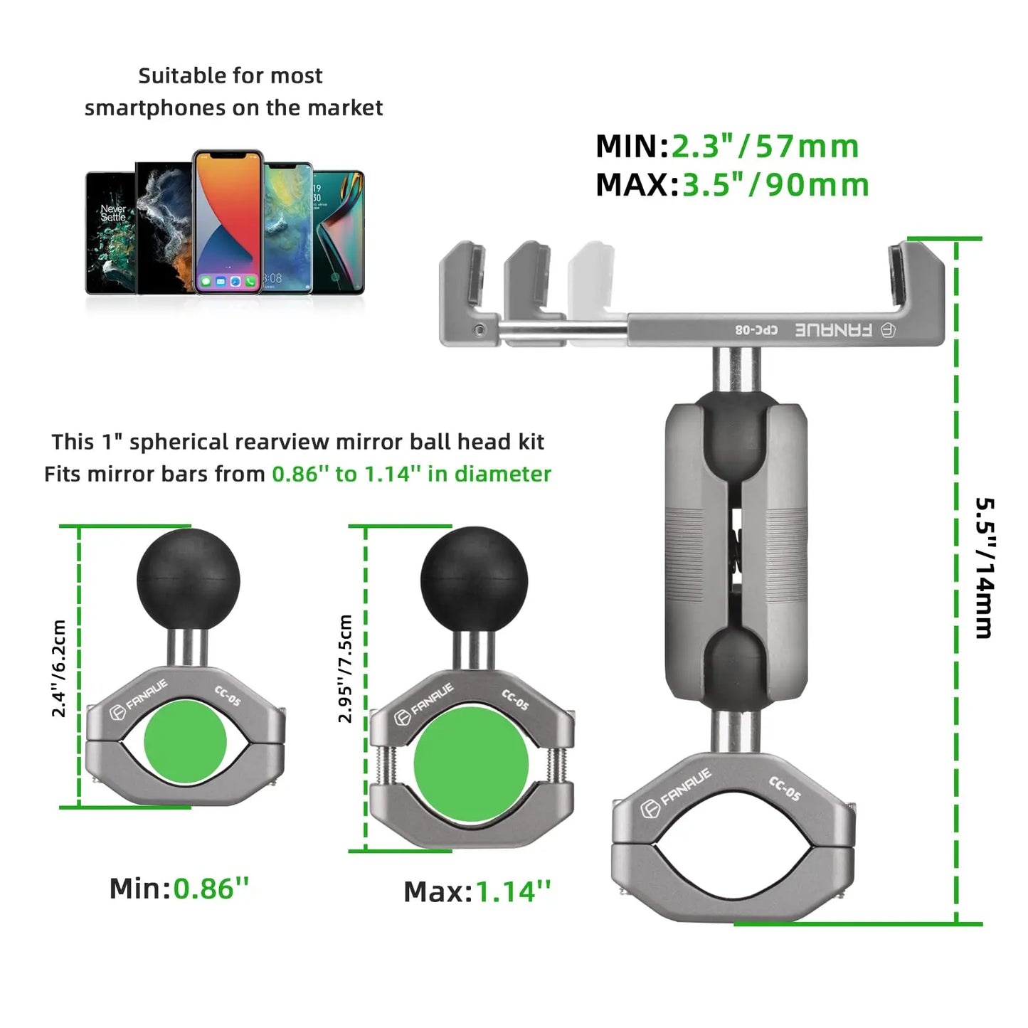 FANAUE 360° Universal Motorcycle Phone Holder
