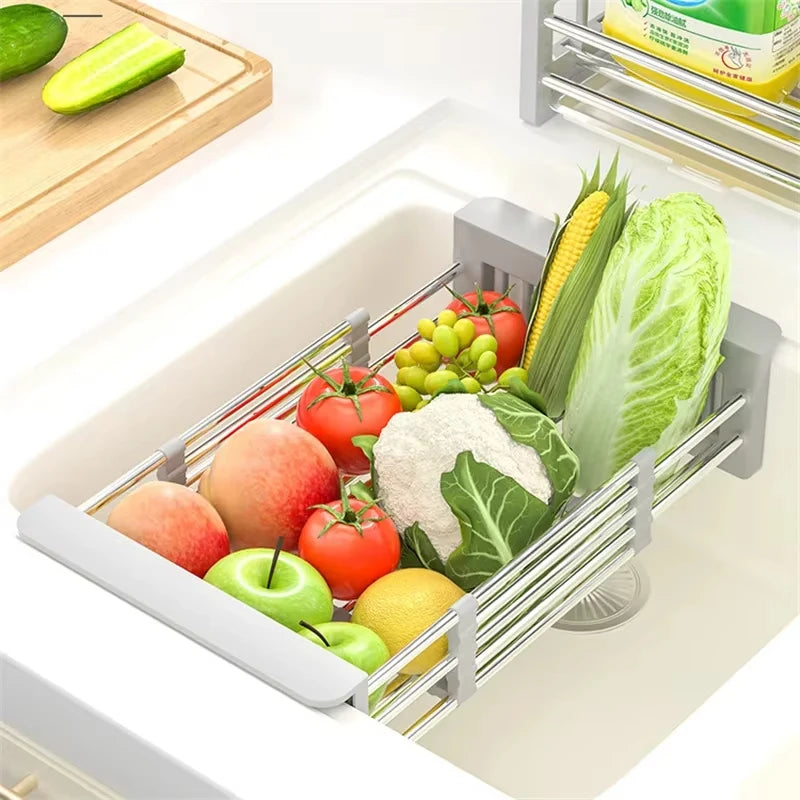 Extendable Stainless Steel Sink Rack – Dry, Rinse & Store