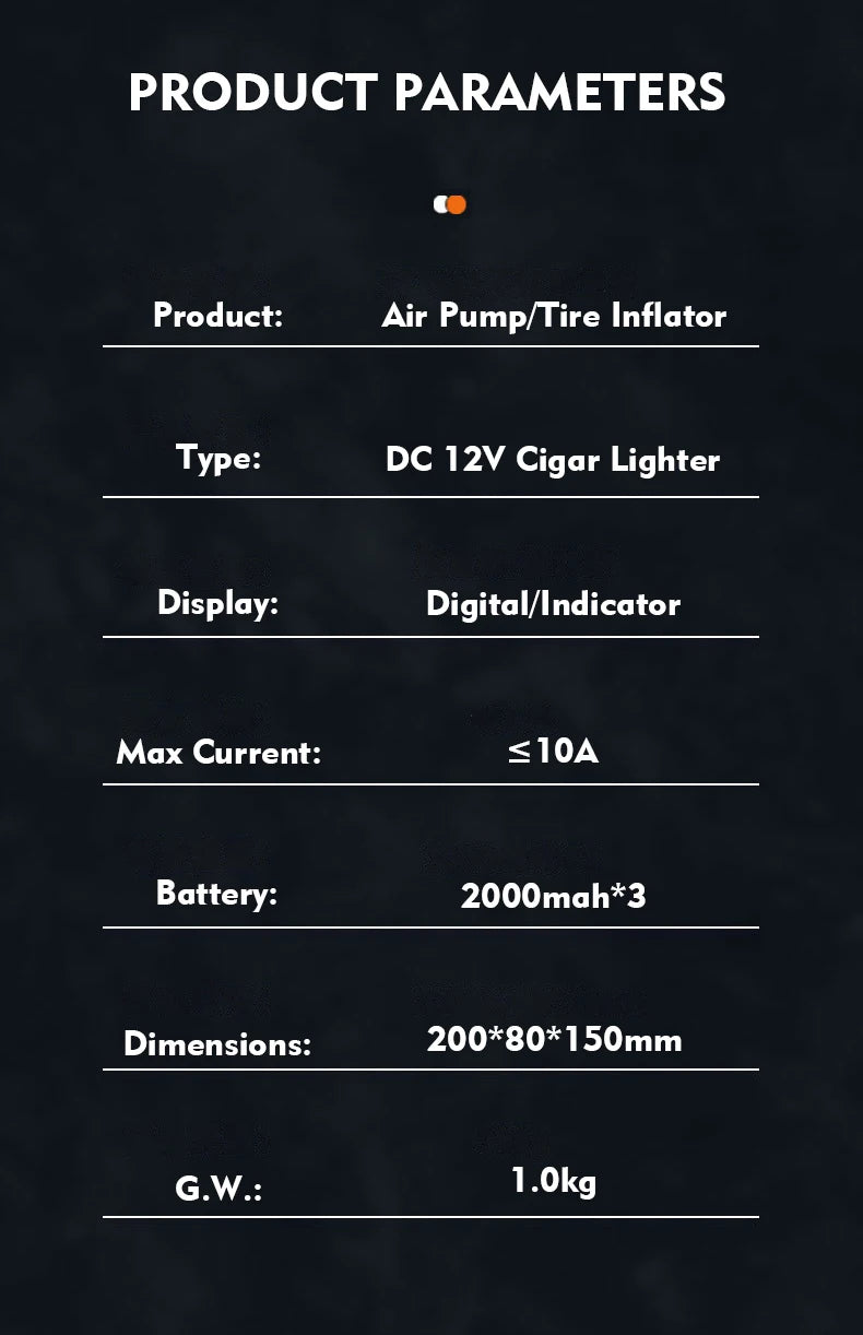 Suitu 12V Portable Car Air Compressor – Digital Tyre Inflator