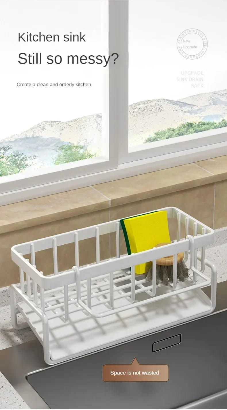 Multifunctional Sponge Rack Drainer – Kitchen Sink Organizer Shelf