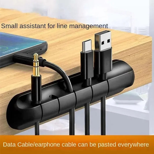Self-Adhesive Silicone Power Cord Cable Manager