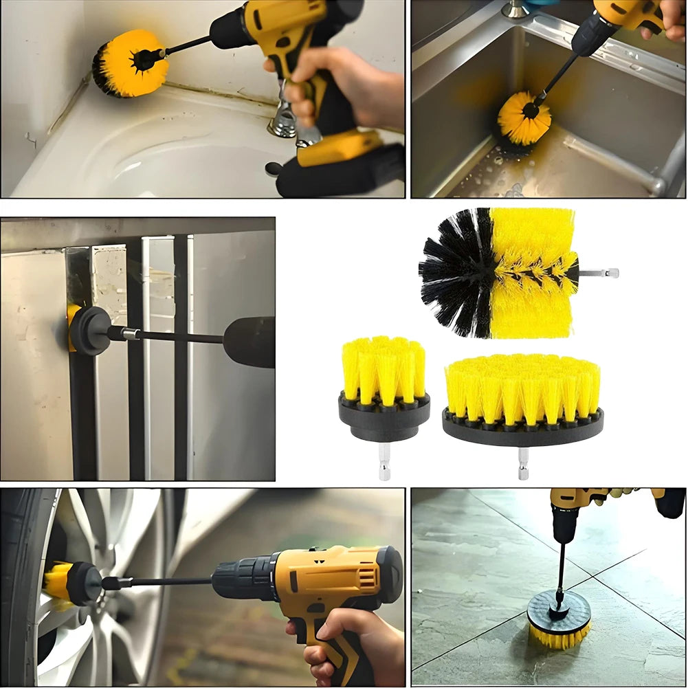 Drill Brush Attachment Cleaning Kit – 1-3 Sets for All Surfaces
