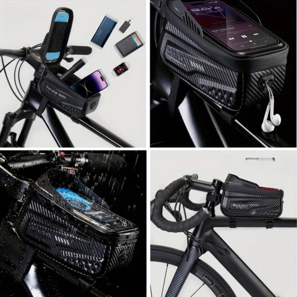 Waterproof Bicycle Top Tube Frame Bag – Hard Shell