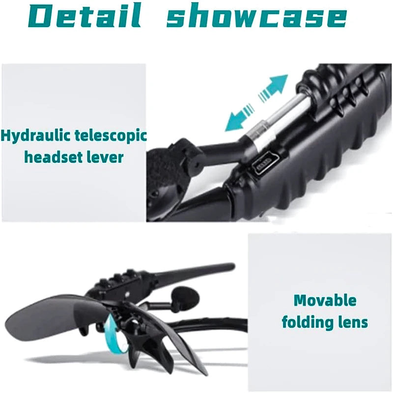 Smart Wireless Glasses with Bluetooth Earbuds & Mic