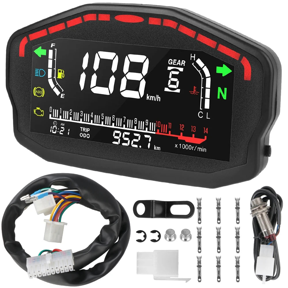 Retro LCD Motorcycle Digital Speedometer Universal