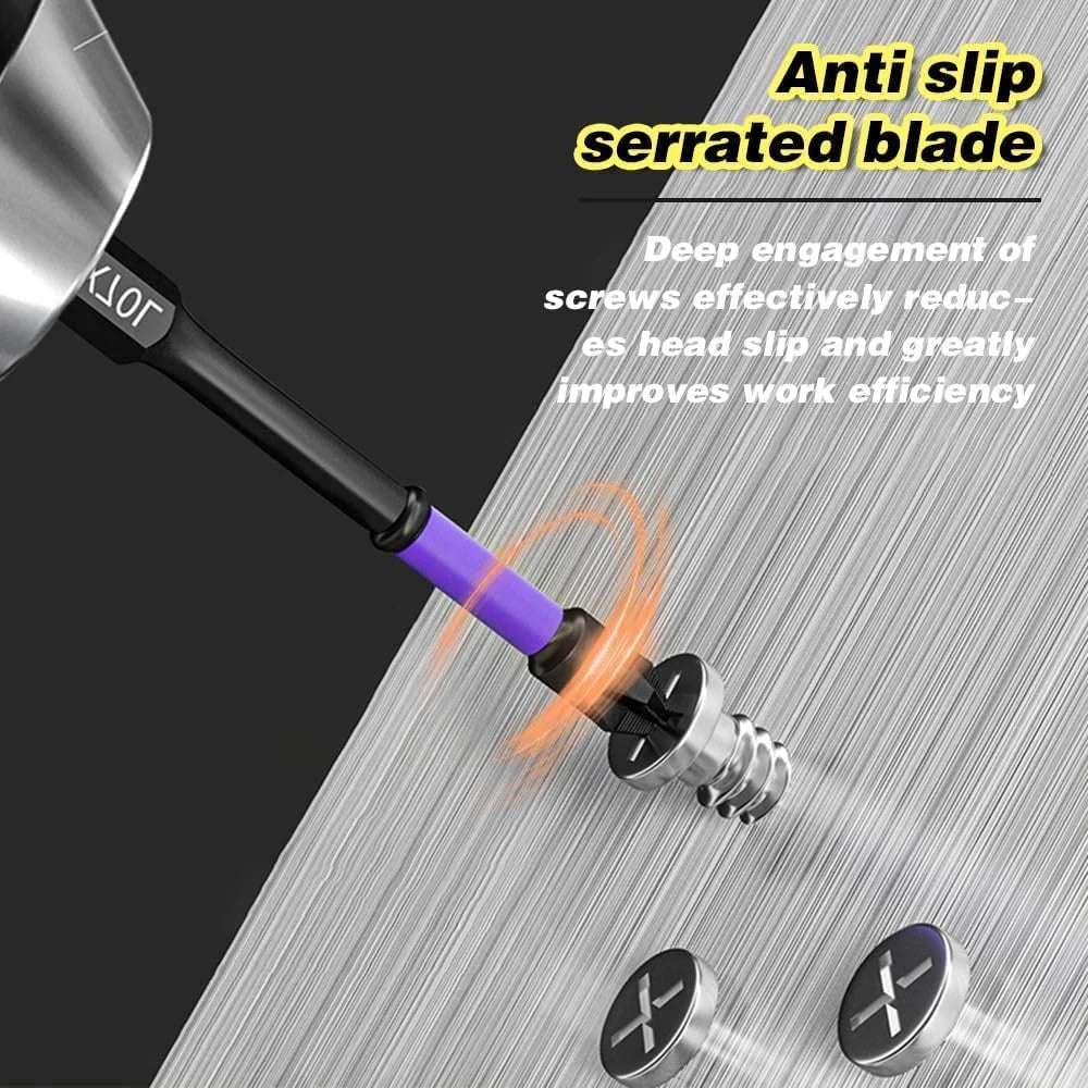 Power up with magnetic screwdriver bits, 6 or 12 pcs!