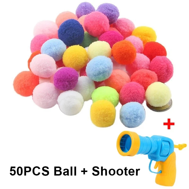 Interactive Cat Toy Mini Shooting Plush Ball