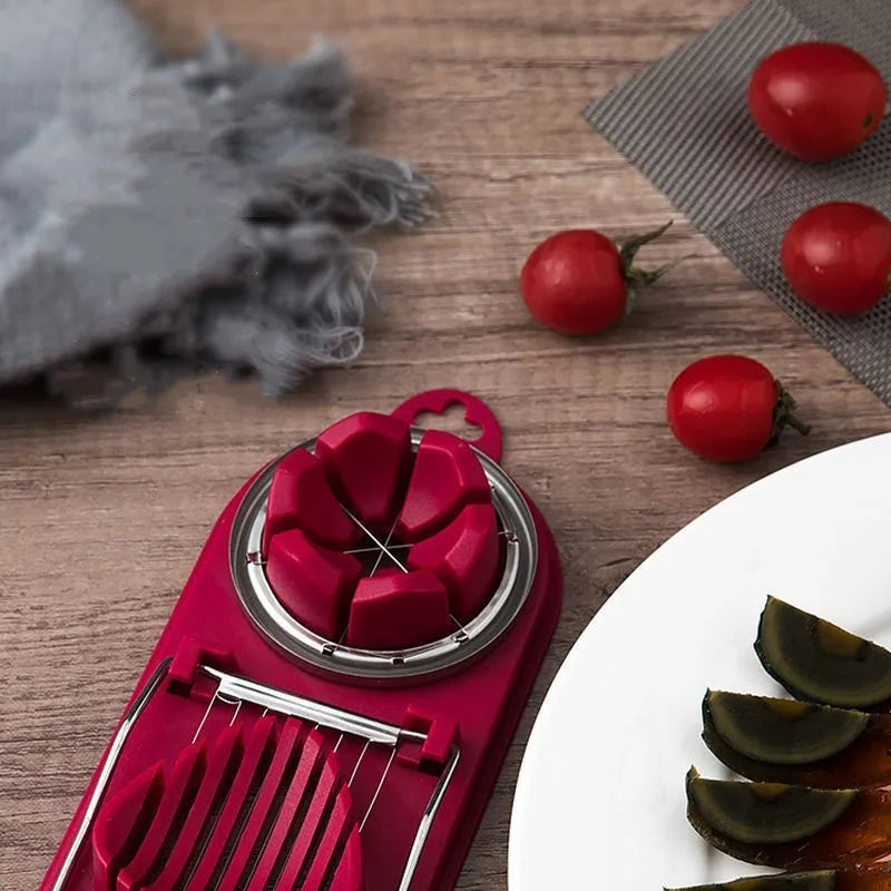 Multifunctional Stainless Steel Egg Cutter – Slice Eggs Like a Pro!
