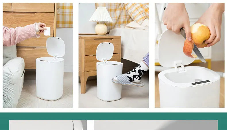 Smart Sensing Automatic White Trash Can 12L
