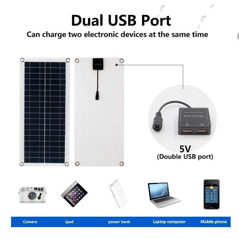 12V Solar Panel Kit with 10A-100A Controller for Outdoor Use
