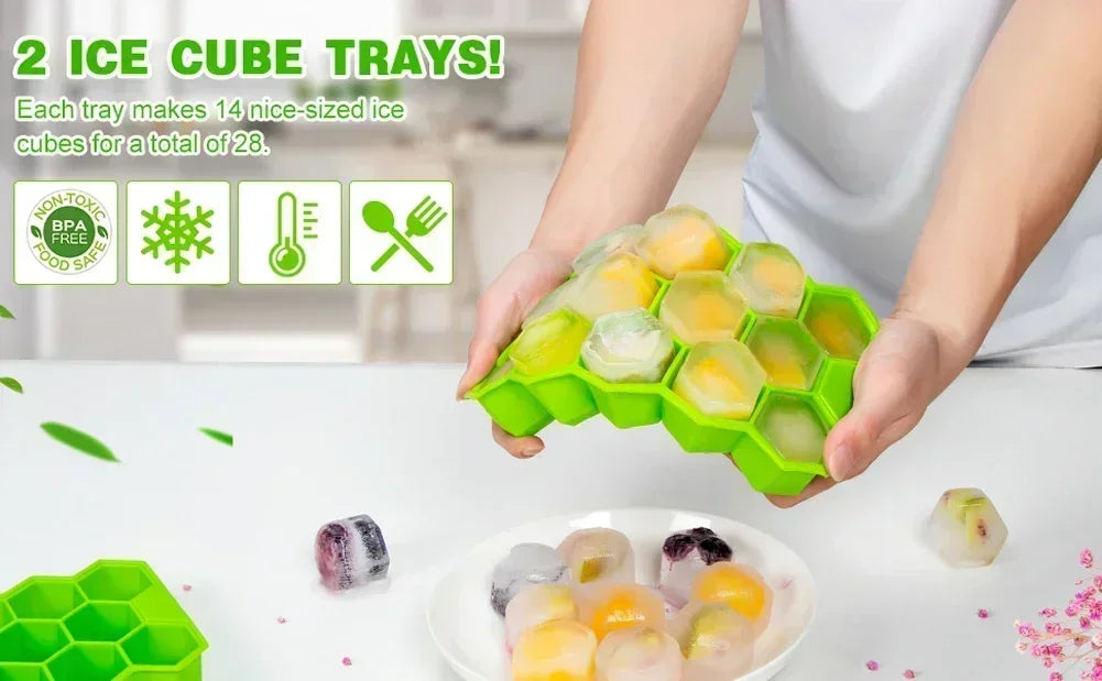 148-Cavity Honeycomb Ice Cube Tray – Chill More, Refill Less