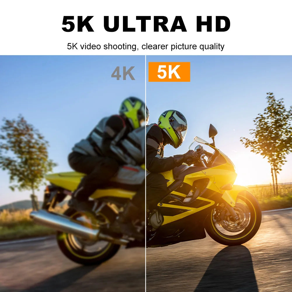 Shoot in ultra clarity with this 5K dual-screen action camera!