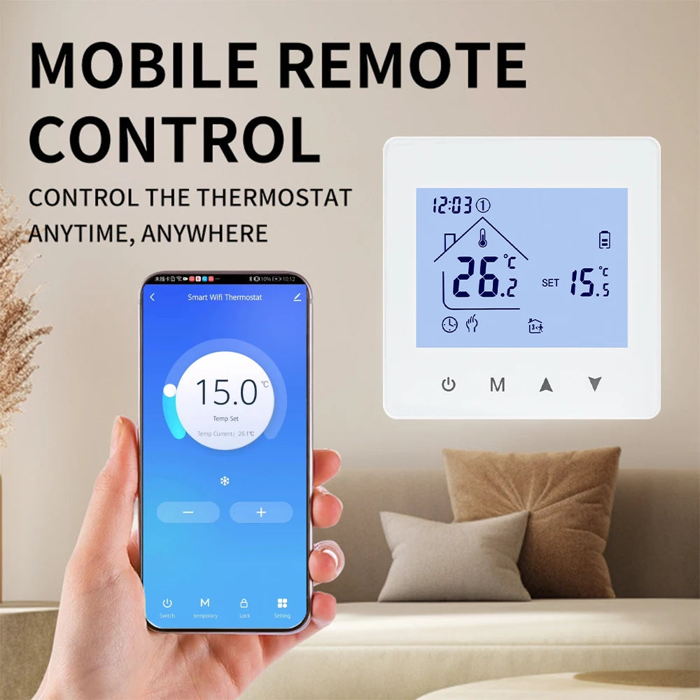 Smart RF Wireless Room Thermostat with WiFi Control