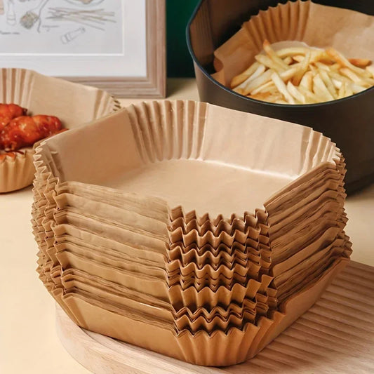 50pcs Non-Stick Air Fryer Paper Liners - Clickilix