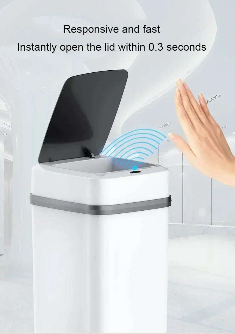 Smart 13L Touchless Trash Can – Waterproof & Odor-Free