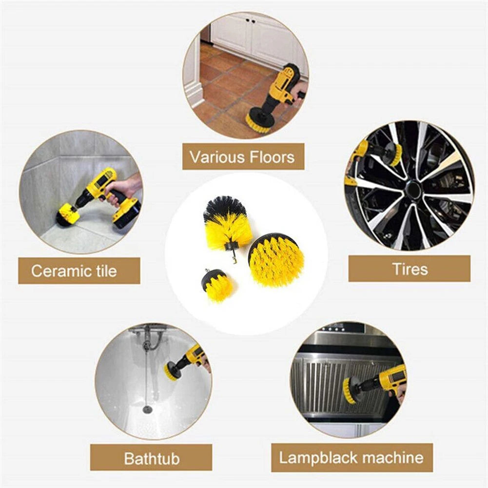 Drill Brush Attachment Cleaning Kit – 1-3 Sets for All Surfaces