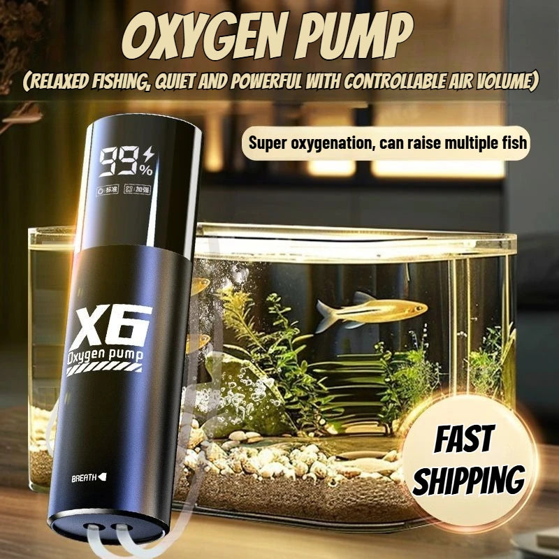 USB Rechargeable Oxygen Pump for Fishing & Aquarium