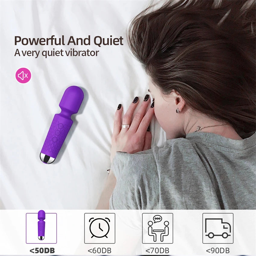 Powerful Dual Motor Silicone Dildo Vibrator Wand
