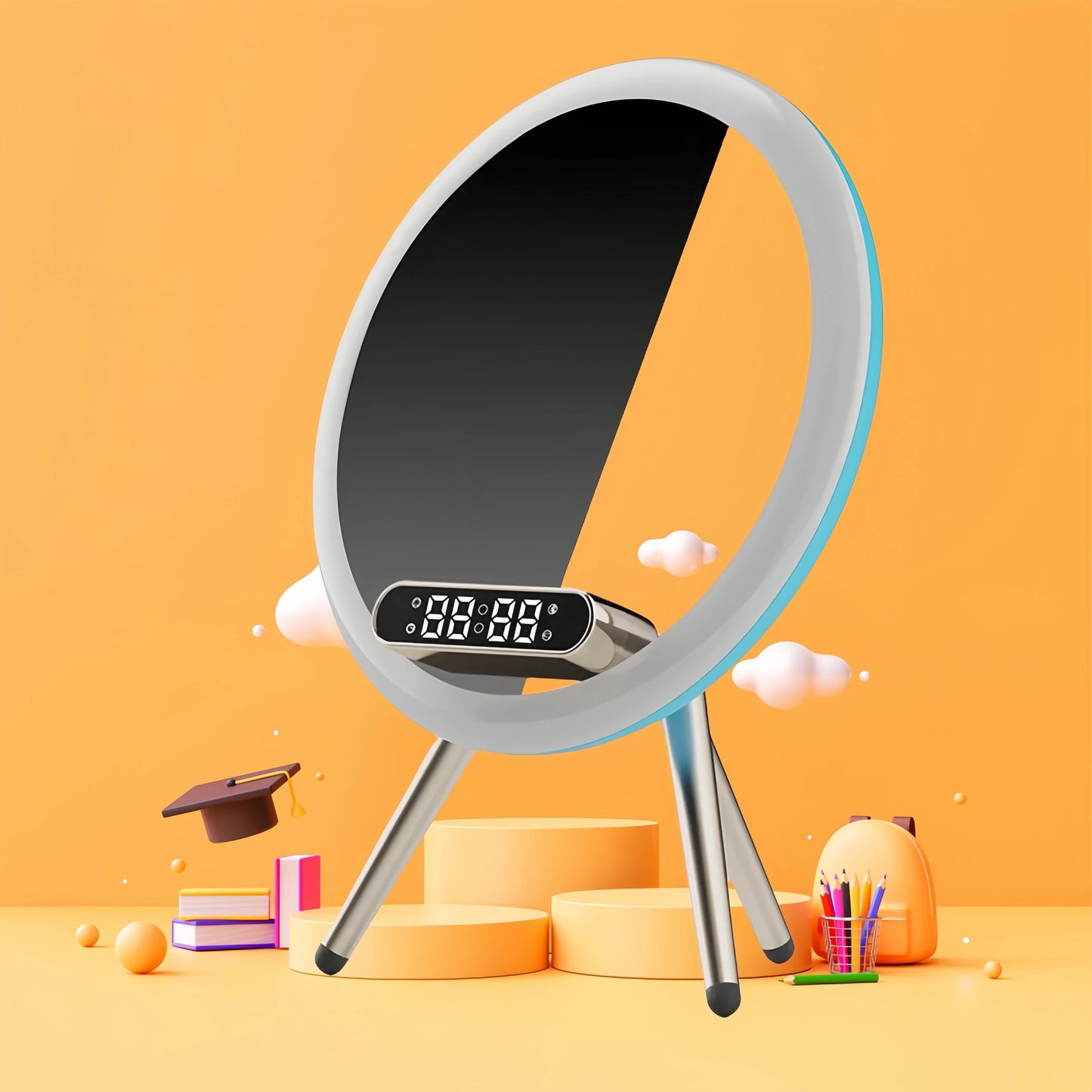 Smart Bluetooth Makeup Mirror with Wireless Charger
