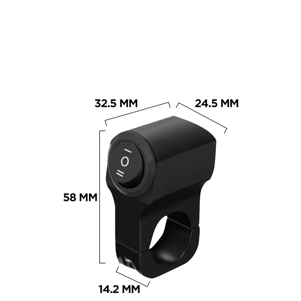 Universal 3-Way Motorcycle Light Switch with Clip