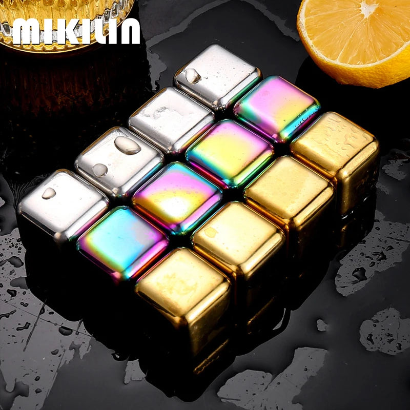 Reusable Stainless Steel Whiskey Ice Cubes Set