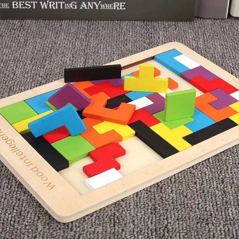 Montessori Wooden Puzzle Blocks – Brain-Boosting 3D Fun!