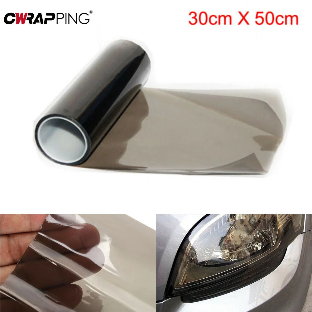 Smoke Black Car Light Tint Film – 30×50cm Vinyl Wrap