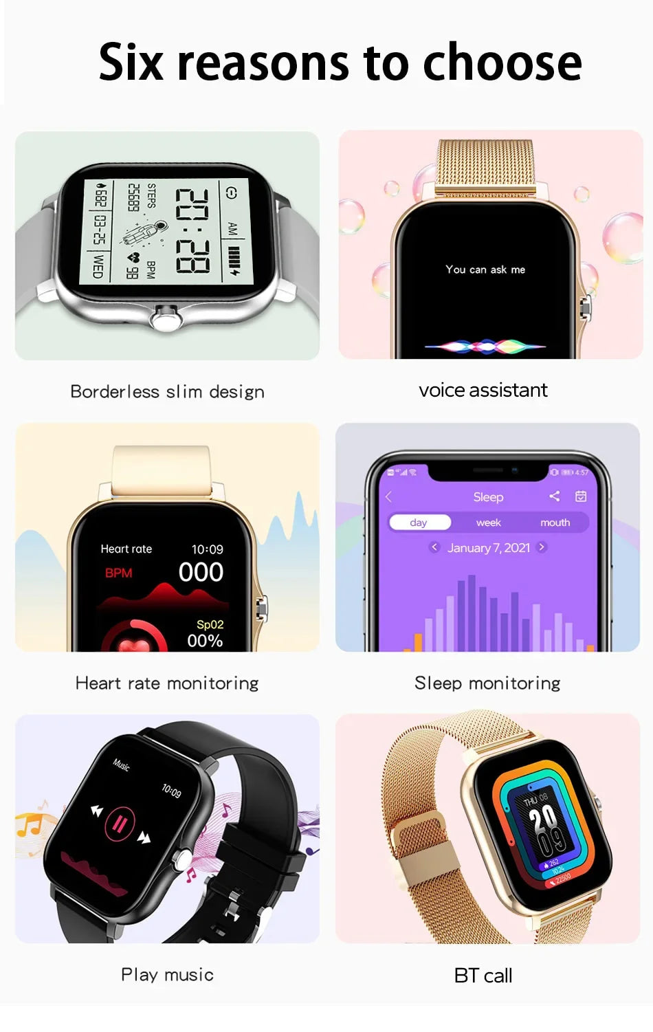 Smart Watch with Bluetooth Call & Full Touch