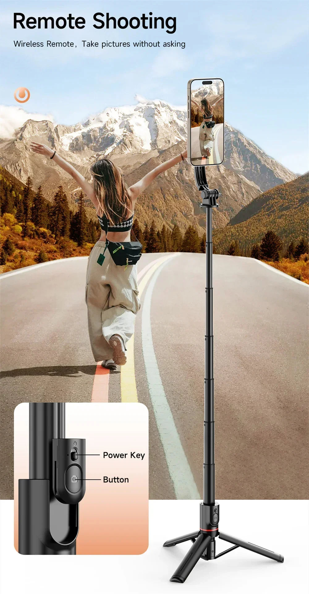 Magnetic Mini Selfie Stick Tripod – Pocket-Sized, Pro-Level Shots!
