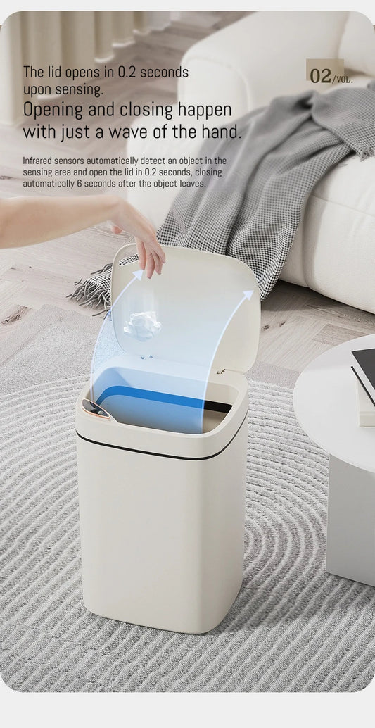 16L Smart Non-Contact Bathroom Trash Can