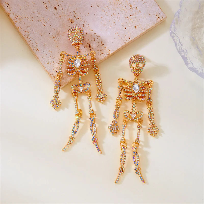 Glowing Halloween Skull Earrings Pair