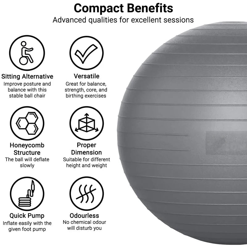 Anti-Burst Yoga Ball for Fitness & Rehab