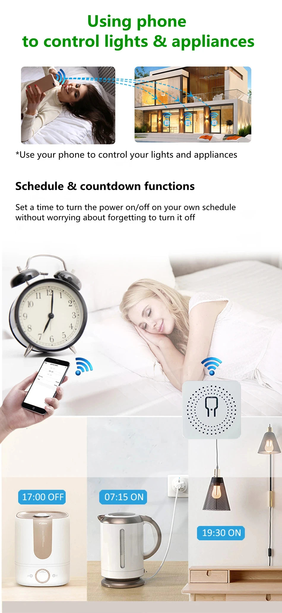 WiFi Smart Switch App Remote Voice Control Double Control Wireless