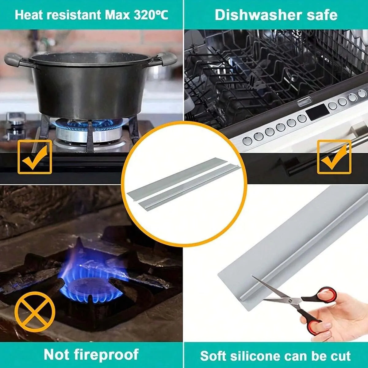Silicone Gap Strip Kitchen Stove Sealing Anti-Oil